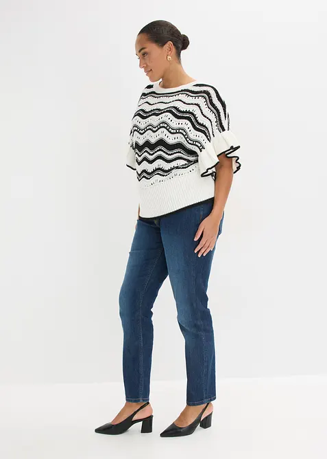 Stickad topp, bonprix