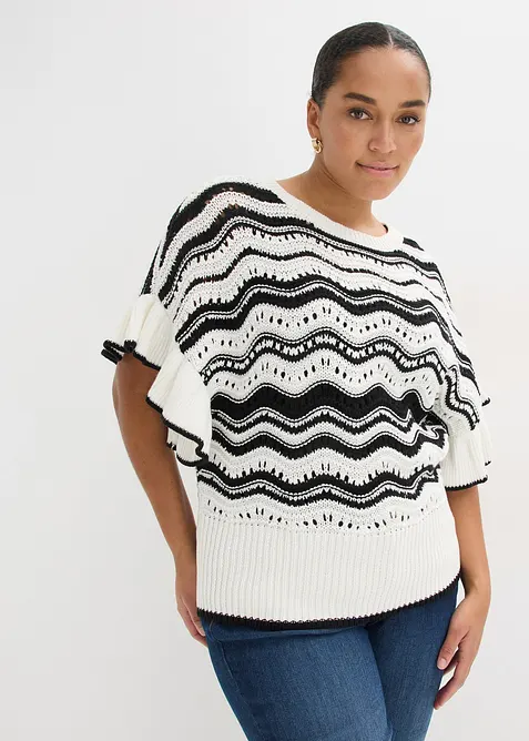 Stickad topp, bonprix