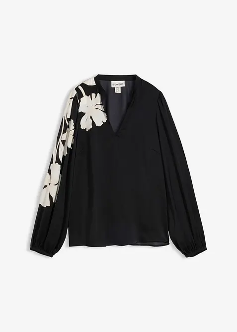 Blustunika av satin med mjukt fall, bonprix