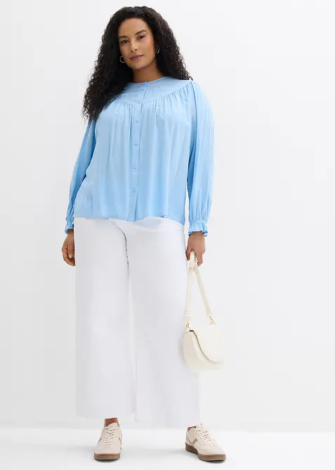 Blus i f&ouml;ljsam viskos, bonprix