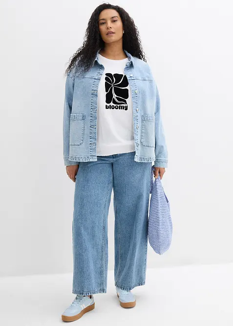 Bomullstopp med smock, bonprix