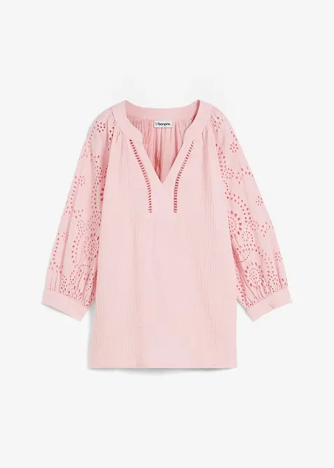 Muslintunika med h&aring;lbroderi, bonprix