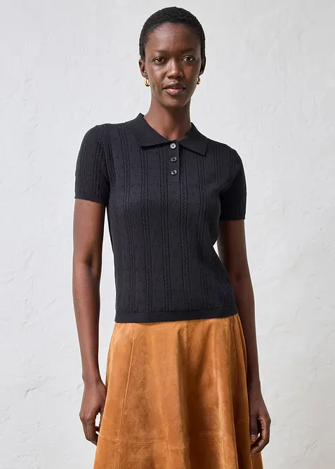 H&aring;lm&ouml;nstrad tr&ouml;ja med sidenandel, bonprix