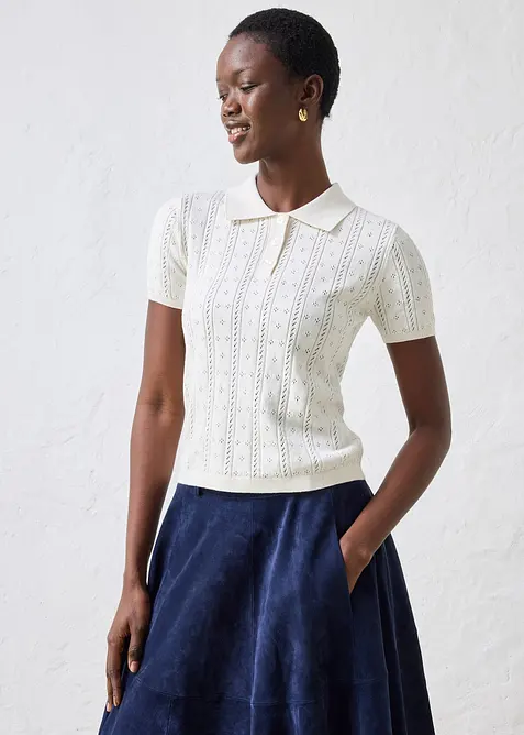 H&aring;lm&ouml;nstrad tr&ouml;ja med sidenandel, bonprix