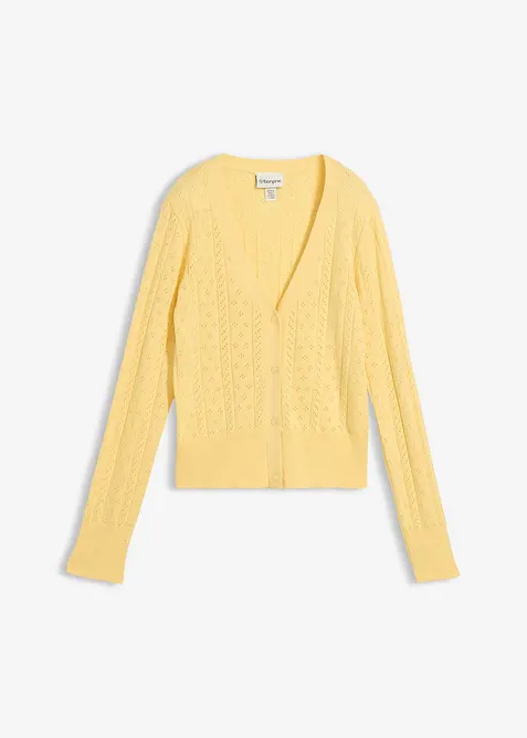 H&aring;lm&ouml;nstrad cardigan med sidenandel, bonprix