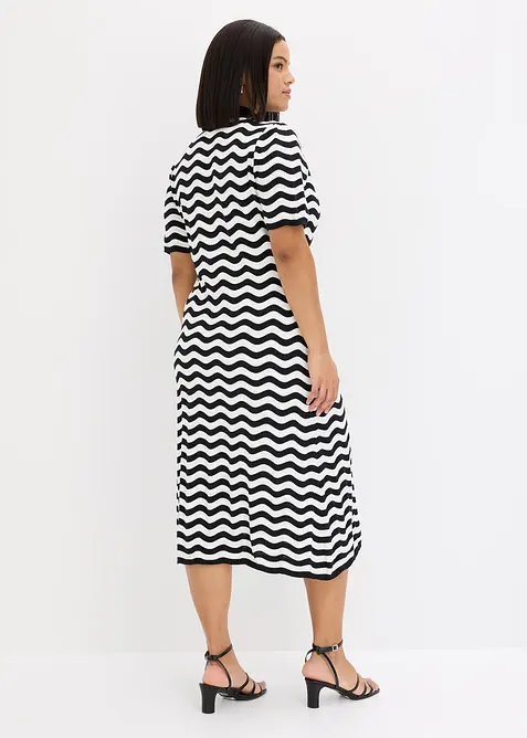 Stickad kl&auml;nning i bomull, bonprix