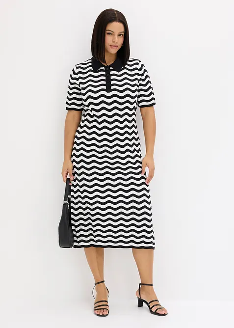 Stickad kl&auml;nning i bomull, bonprix