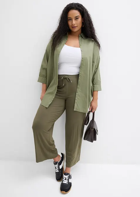 Jerseybyxa i b&ouml;ljande viskosmix, bonprix