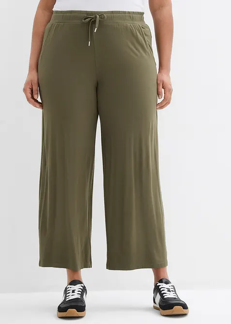 Jerseybyxa i b&ouml;ljande viskosmix, bonprix