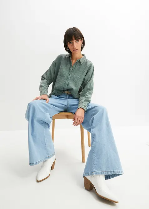 Skortblus av muslin, bonprix