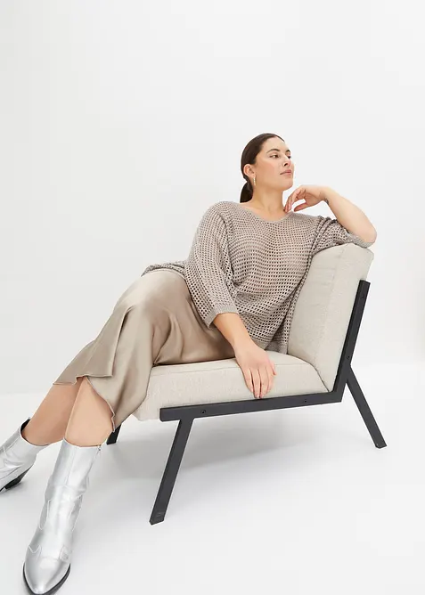 H&aring;lm&ouml;nstrad tr&ouml;ja i viskosmix, bonprix