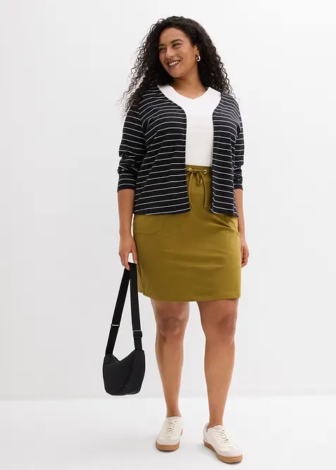 Kjol i ekologisk bomull med stretch, bonprix