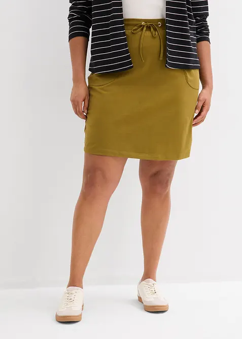 Kjol i ekologisk bomull med stretch, bonprix