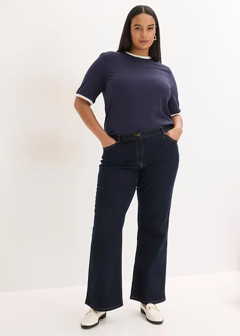 Topp med spetskant, bonprix