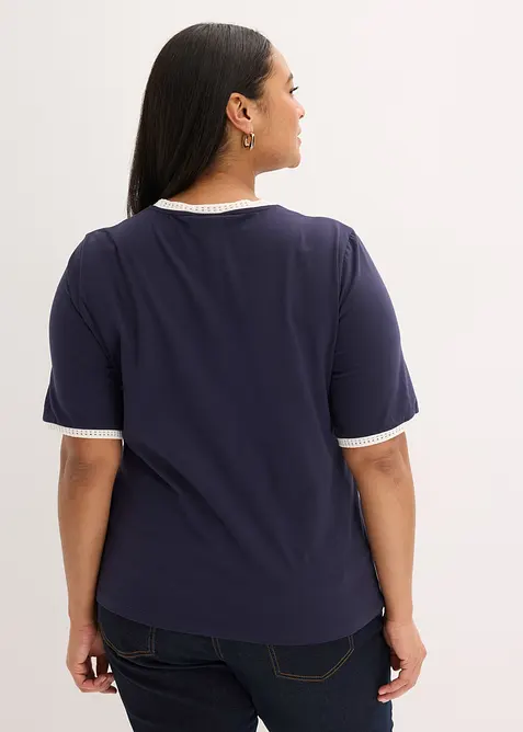 Topp med spetskant, bonprix