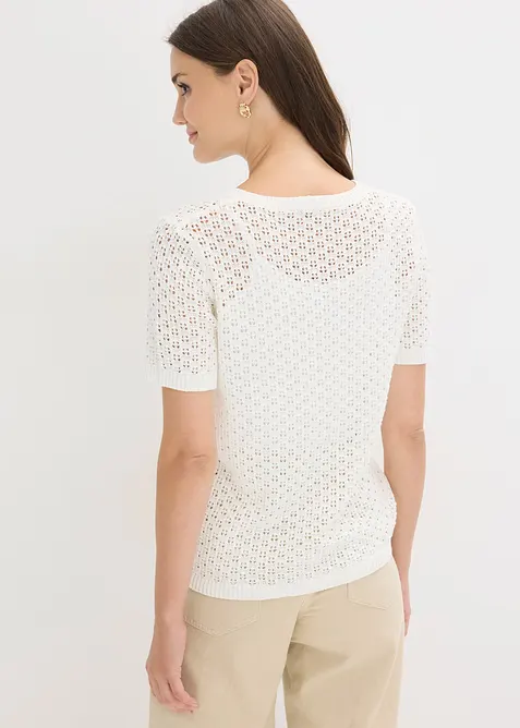 H&aring;lm&ouml;nstrad tr&ouml;ja av bomullsmix, bonprix