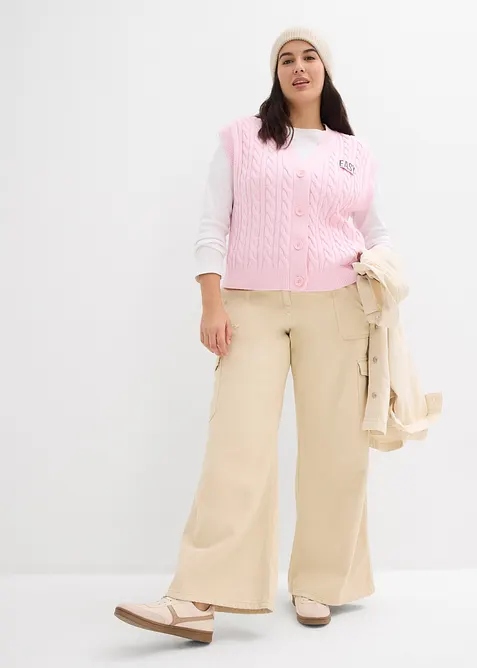 Stickad v&auml;st i vid modell, bonprix