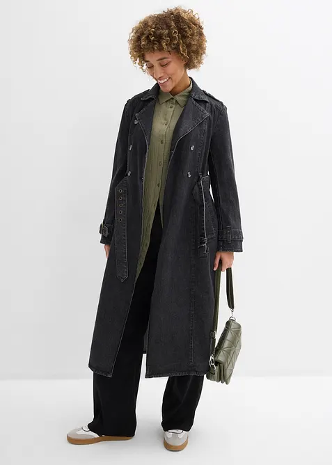 L&aring;ng muslinblus i oversizemodell, bonprix