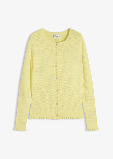 H&aring;lm&ouml;nstrad cardigan i bomullsmix, bonprix