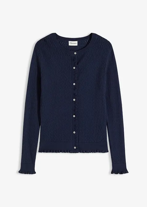 H&aring;lm&ouml;nstrad cardigan i bomullsmix, bonprix