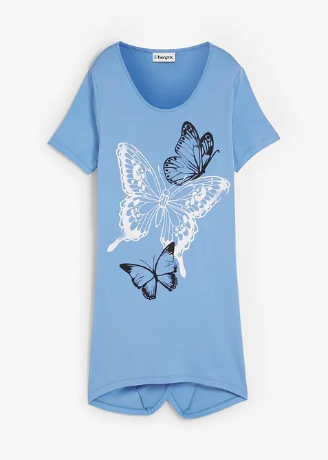 L&aring;ng topp  med flikig nederkant fj&auml;rilsm&ouml;nster, bonprix