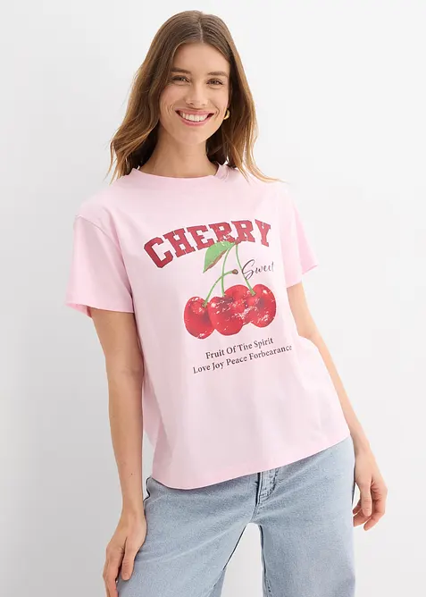 T-shirt i ren ekologisk bomull med tryck, bonprix