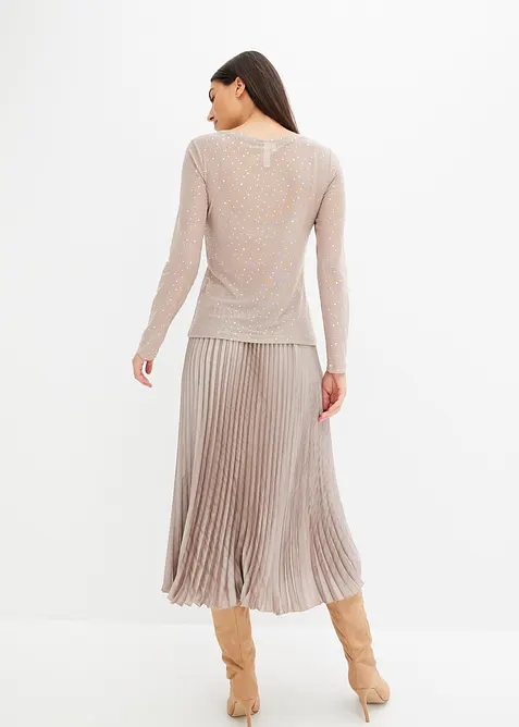 L&aring;ng&auml;rmad topp i glittrig mesh, bonprix