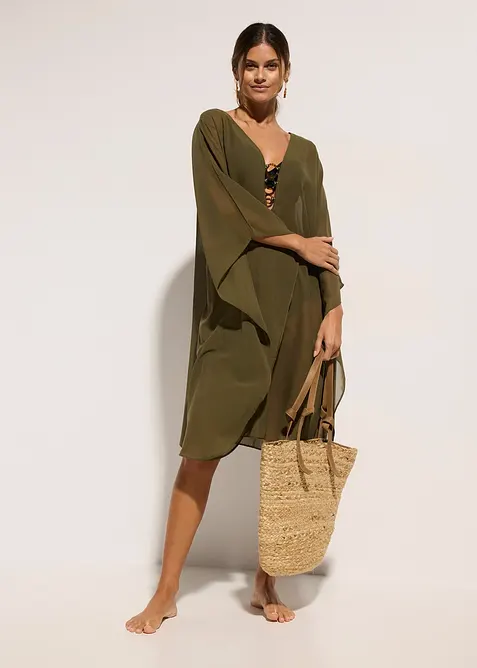 Strandtunika i tunn chiffong, bonprix