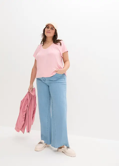 Topp av viskos, korta &auml;rmar, bonprix