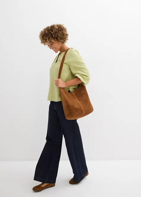 Muslinblus i oversizemodell av bomull, bonprix