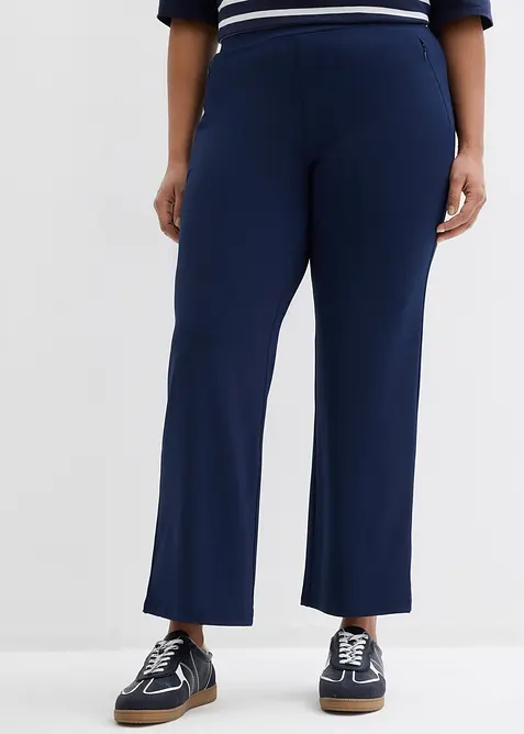 M&aring;ngsidiga sportleggings med fickor med dragkedja, bonprix