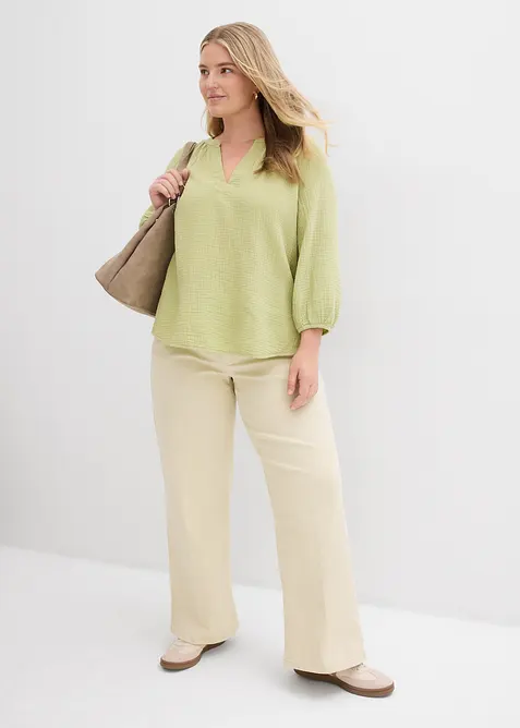 Muslinblus i oversizemodell av bomull, bonprix