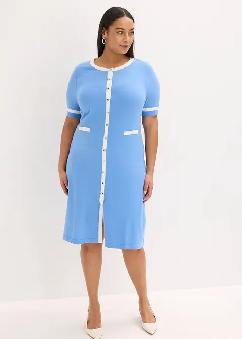 Stickad kl&auml;nning med viskos, bonprix