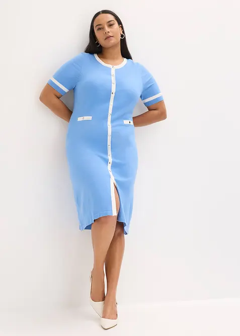 Stickad kl&auml;nning med viskos, bonprix