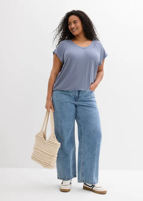 Topp av viskos, korta &auml;rmar, bonprix