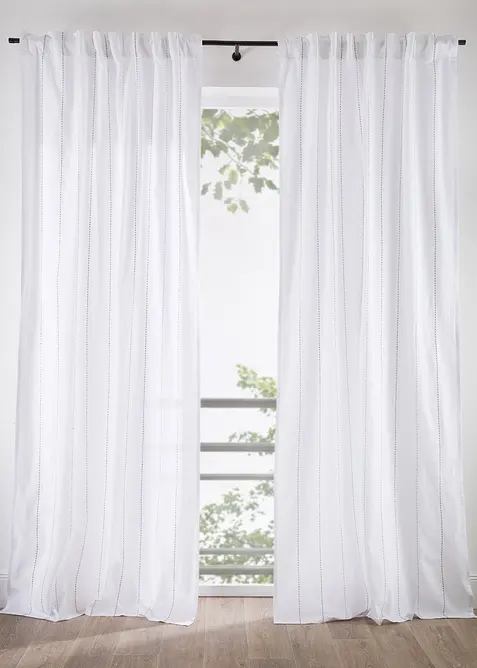 Gardinl&auml;ngd med v&auml;vda r&auml;nder (1-pack), bonprix