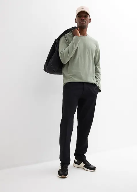 Chinos i linneblandning, normal passform, raka ben, bonprix