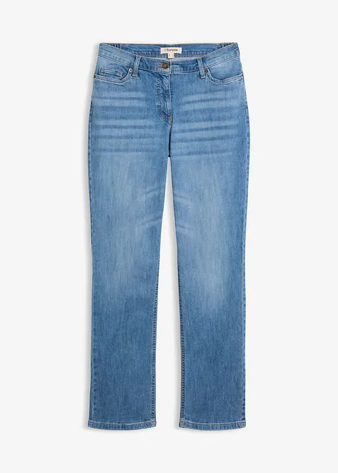 Straight Jeans Mid Waist, med bekv&auml;m midja, bonprix
