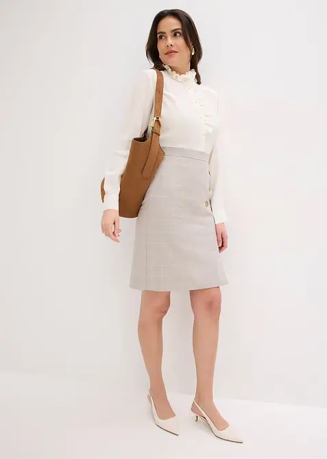 Glencheckrutig pennkjol, bonprix