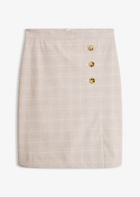 Glencheckrutig pennkjol, bonprix