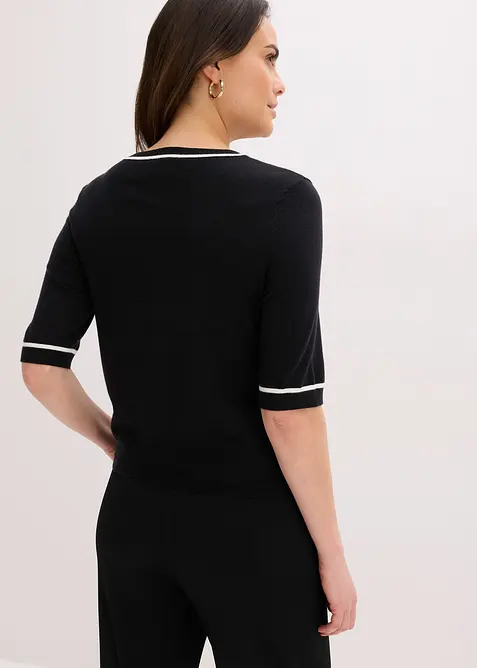 Stickad kofta med viskos, bonprix