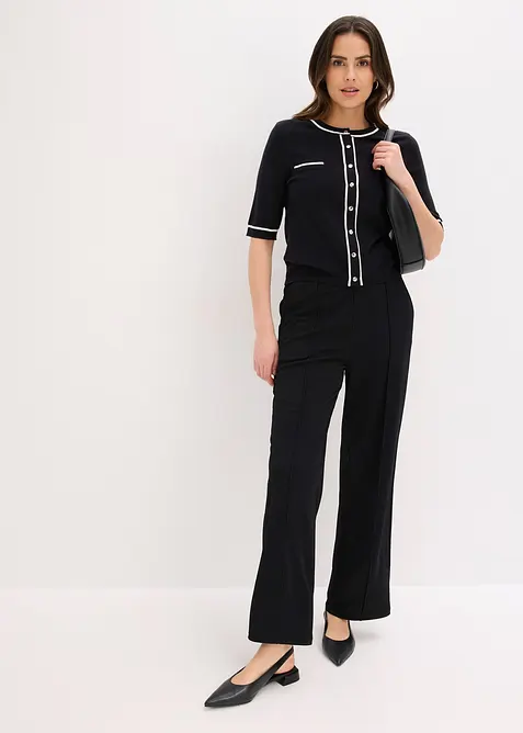 Stickad kofta med viskos, bonprix