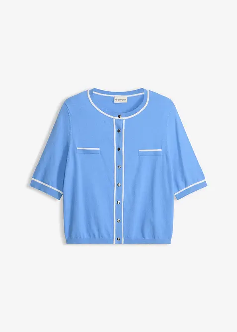 Stickad kofta med viskos, bonprix