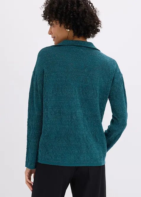 H&aring;lm&ouml;nstrad cardigan med glittergarn, bonprix