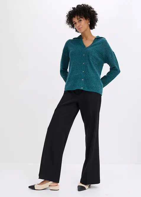 H&aring;lm&ouml;nstrad cardigan med glittergarn, bonprix