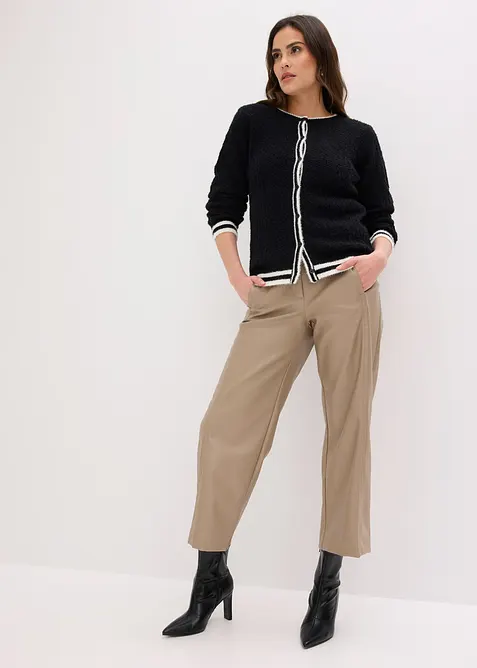 H&aring;lm&ouml;nstrad tr&ouml;ja med fj&auml;dergarn, bonprix