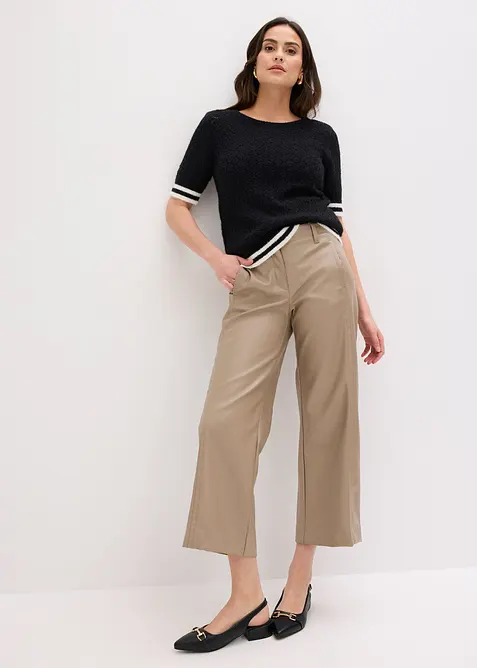 H&aring;lm&ouml;nstrad tr&ouml;ja med fj&auml;dergarn, bonprix