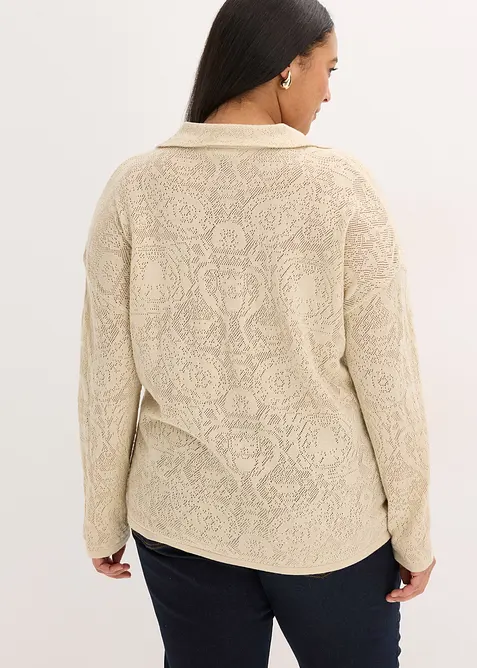 H&aring;lm&ouml;nstrad cardigan med glittergarn, bonprix