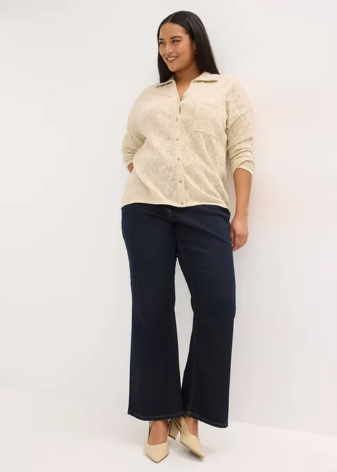 H&aring;lm&ouml;nstrad cardigan med glittergarn, bonprix