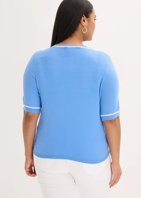 Stickad kofta med viskos, bonprix